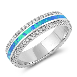 Silver Lab Opal Ring