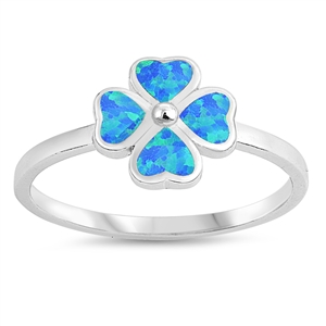 Silver Lab Opal Ring - Clover