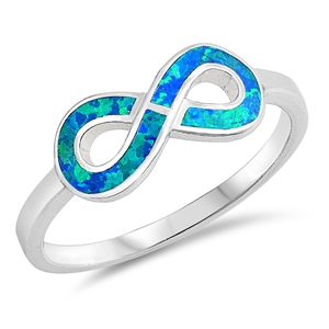 Silver Lab Opal Ring - Infinity Sign