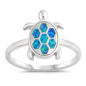 Silver Lab Opal Ring - Turtle