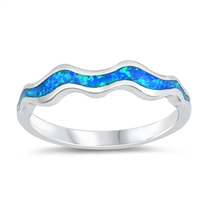Silver Lab Opal Ring - Wavy
