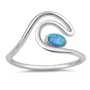 Silver Lab Opal Ring - Wave