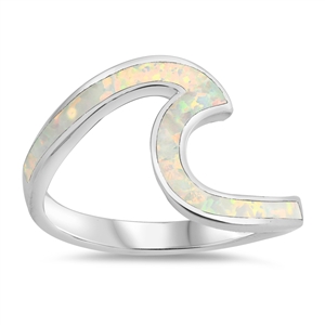 Silver Lab Opal Ring - Wave