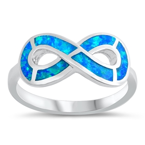 Silver Lab Opal Ring - Infinity Sign