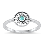 Silver Stone Ring - Sun