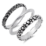Silver Ring - 3 Set Bali Design