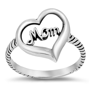 Silver Ring - Heart/Mom