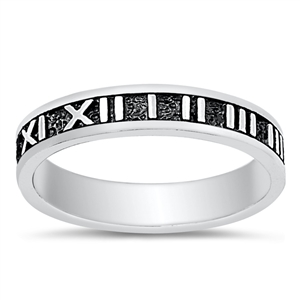 Silver Ring - Roman Numerals