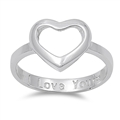 Silver Ring - Heart w/ I Love You Engraved
