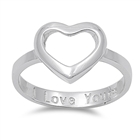 Silver Ring - Heart w/ I Love You Engraved