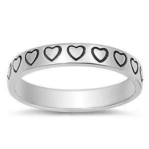 Silver Ring - Hearts