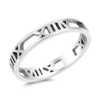 Silver Ring - Roman Numeral Band