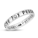 Silver Ring - Peace Love Joy