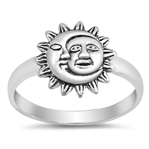 Silver Ring - Moon and Sun