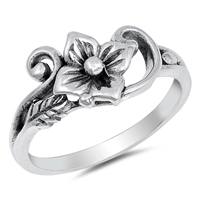 Silver Ring - Flower and Vine