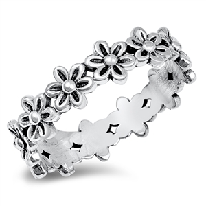 Silver Ring - Flowers