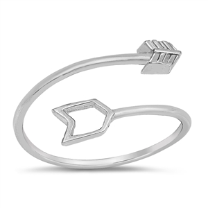 Silver Ring - Open Arrow