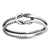 Silver Ring - Roped Knot