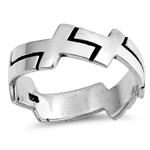 Silver Ring - Connecting Crosses