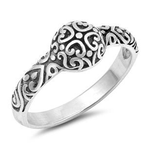 Silver CZ Ring - Bali Design