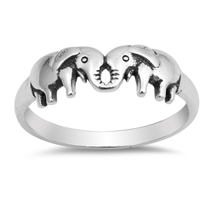 Silver Ring - Elephants