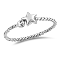 Silver Ring - Star Rope Band