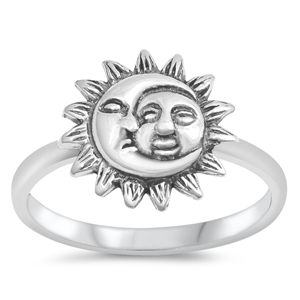 Silver Ring - Sun and Moon