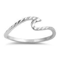 Silver Ring - Diamond Cut Wave