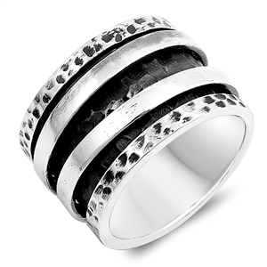 Silver Spinner Ring - Two Moveable Bands