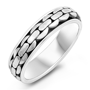 Silver Spinner Ring - Chain