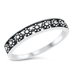 Silver Ring - Flowers