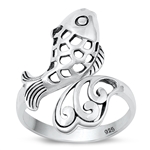 Silver Ring - Koi Fish