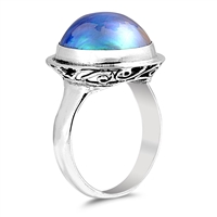 Silver Bali Ring W/ Pearl