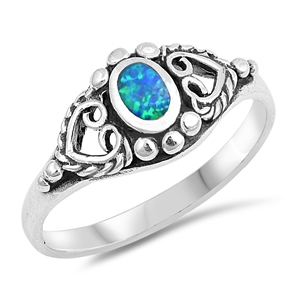 Silver Lab Opal Ring