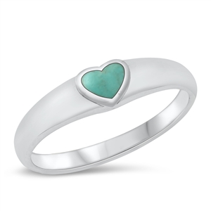 Silver Stone Ring - Heart