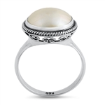 Silver Stone Ring - Mabe Pearl