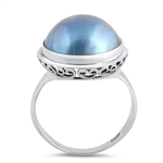 Silver Stone Ring - Mabe Pearl