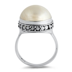 Silver Stone Ring - Mabe Pearl