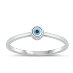 Silver Stone Ring - Evil Eye