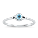 Silver Stone Ring - Evil Eye