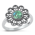 Silver Stone Ring - Flower