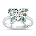 Silver Stone Ring - Butterfly