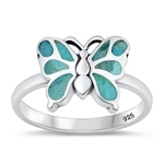 Silver Stone Ring - Butterfly