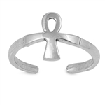 Silver Toe Ring - Ankh