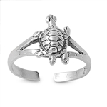 Silver Toe Ring - Turtle