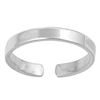 Silver Toe Ring - Flat Band - 2.5mm