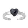 Silver CZ Toe Ring - Heart