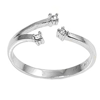 Silver CZ Toe Ring