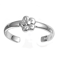 Silver Toe Ring - Plumeria