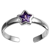 Silver CZ Toe Ring - Star